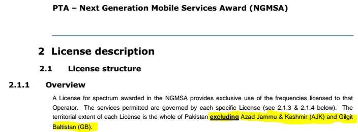 3G Auction Gilgit Baltistan