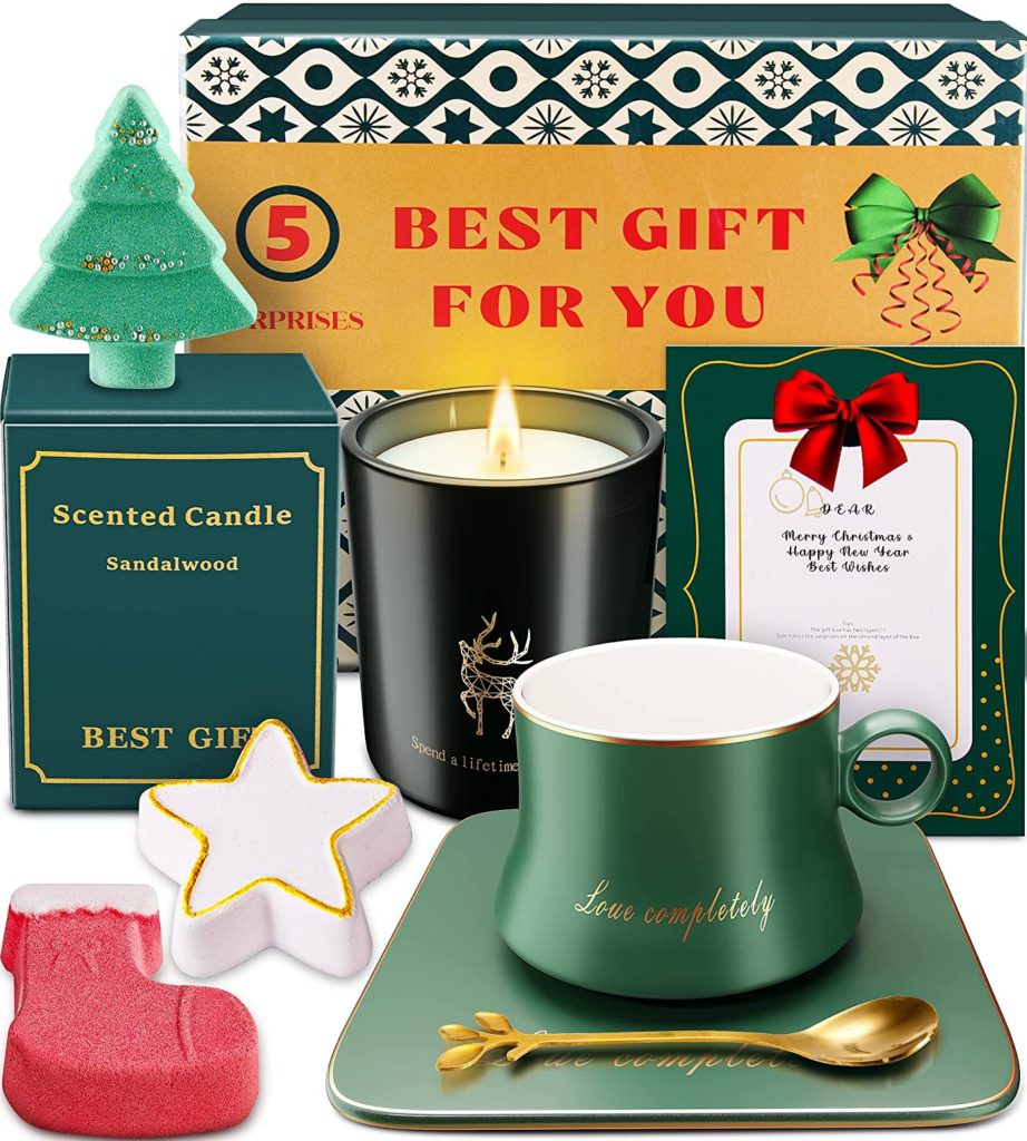 Christmas gifts for girlfriend Bath Coffee Mug Candles Gift Box 